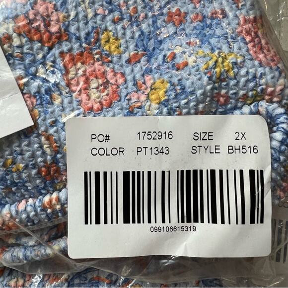 J.CREW Scrunchie Knotted Scoopneck Bikini Top in Afternoon Floral size 2X NEW - Picture 11 of 12